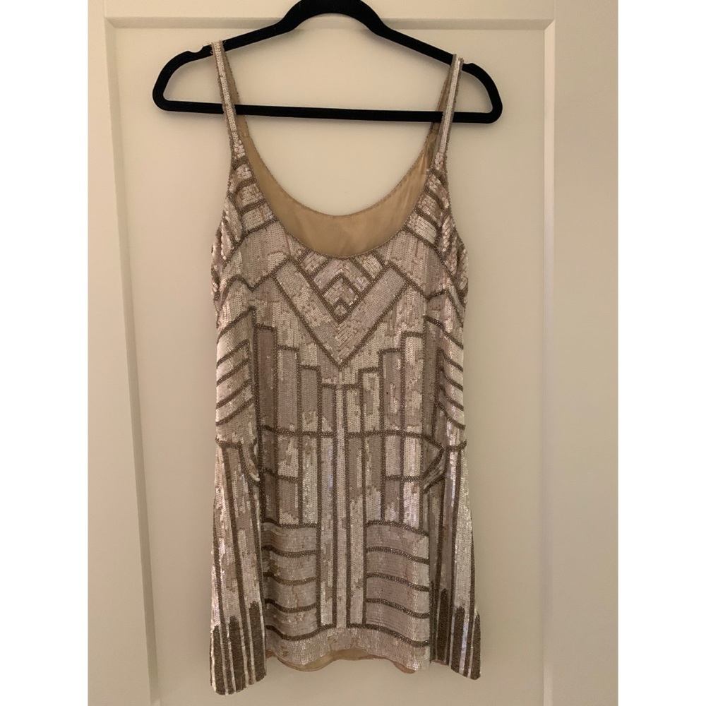 Parker Rose-Gold Sequin Slip Mini Dress - Picture 3 of 5